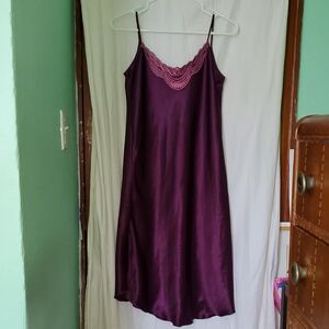 Vintage 80s 90s Lace Night Slip Dress